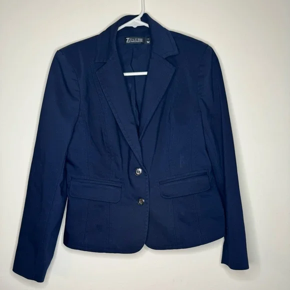 New York & Co. 7th Avenue Navy Blue Women's Blazer Jacket - Picture 1 of 9
